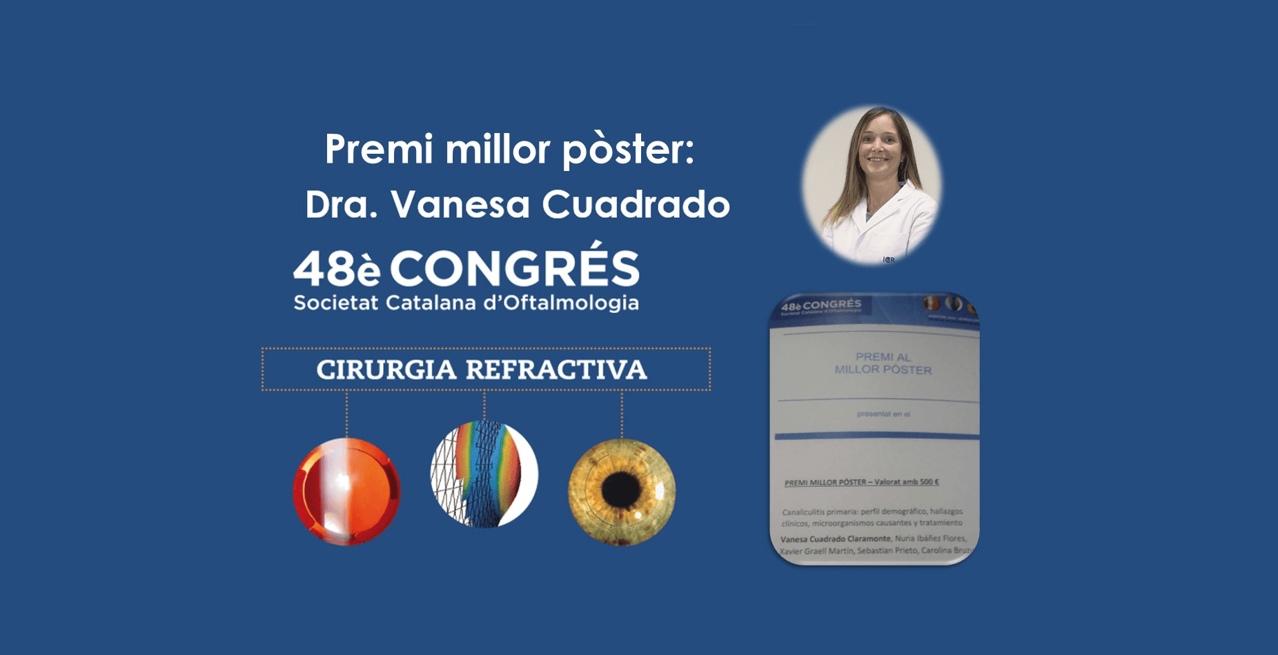 La Dra. Cuadrado rep el premi al millor pòster al congrés de la Societat Catalana d’Oftalmologia