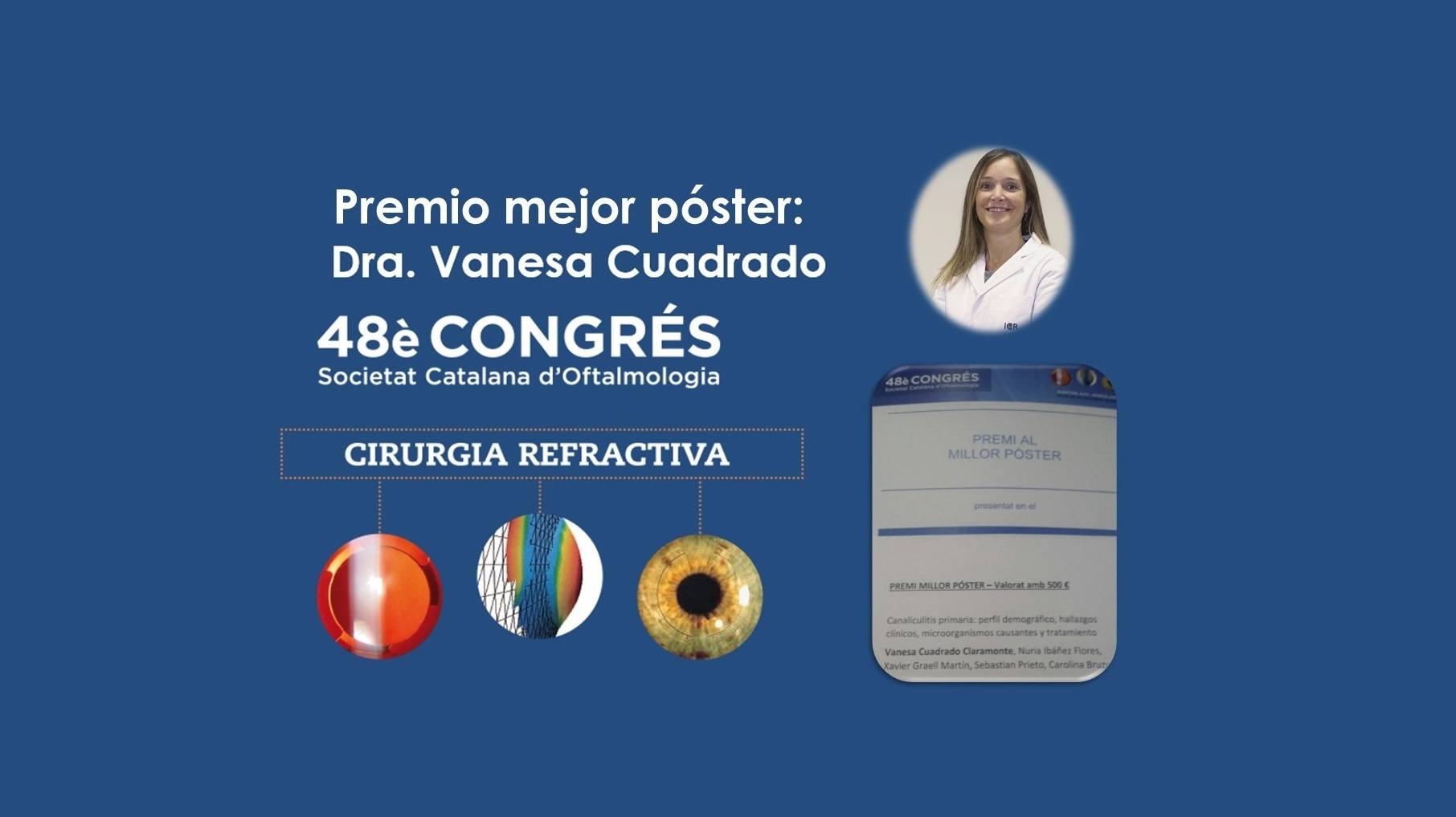 La Dra. Cuadrado recibe el premio al mejor póster en el congreso de la Sociedad Catalana de Oftalmología