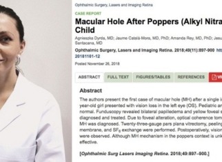 artículo agujero macular - inhalación de poppers