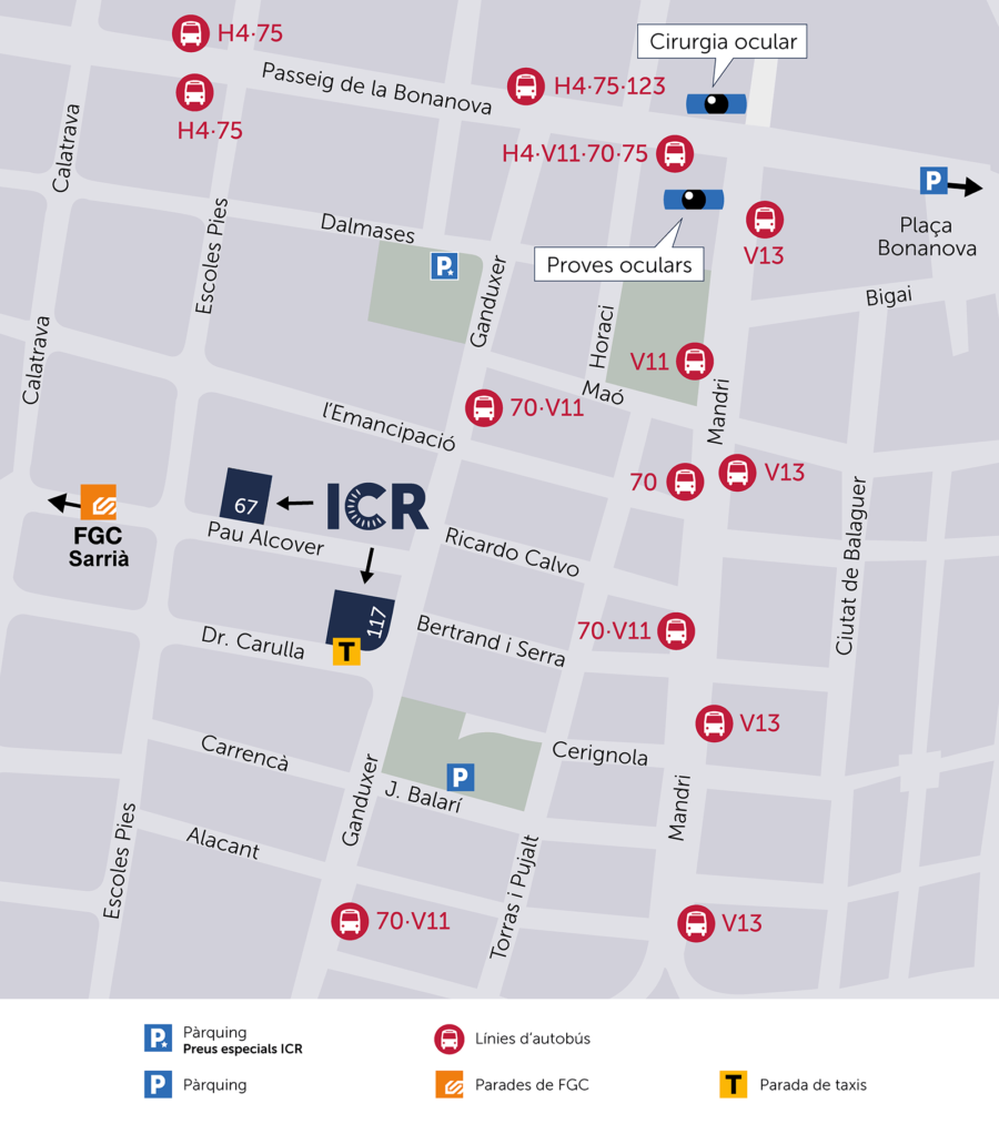mapa centres ICR