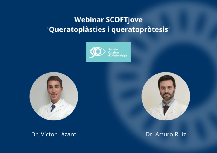 El Dr. Lázaro i el Dr. Ruiz al webinar sobre mètodes de trasplantament de còrnia