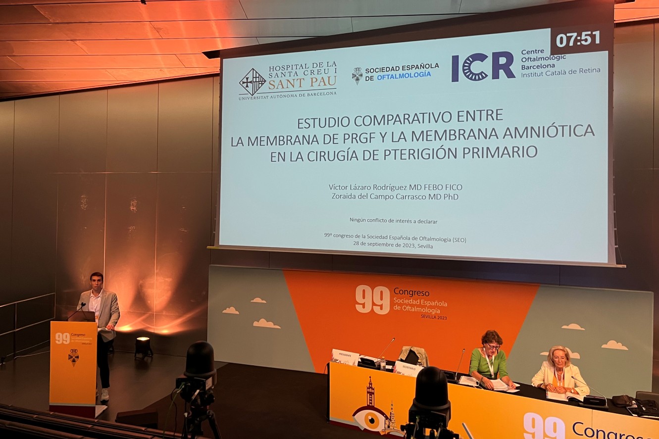 El Dr. Víctor Lázaro durant la seva ponència al 99è Congrés de la SEO.
