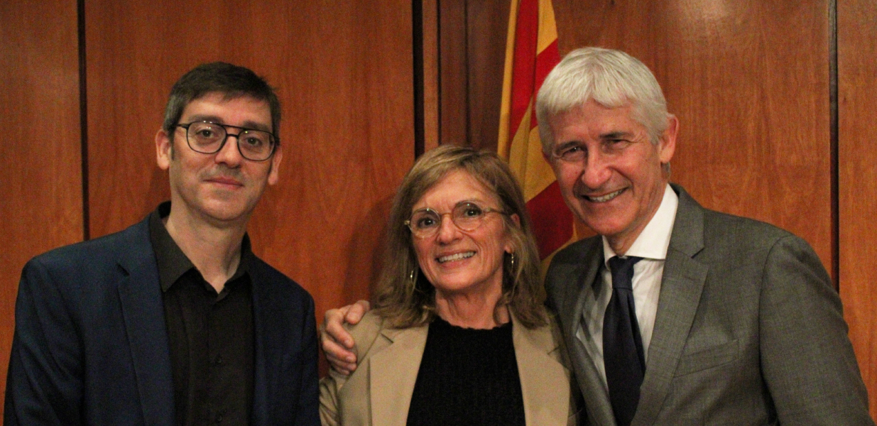 Retrat de l'optometrista Raimon Escudé,  la Dra. Mercè Martí i el Dr. Francesc Duch, impulsors del departament de cirurgia refractiva de l'ICR.