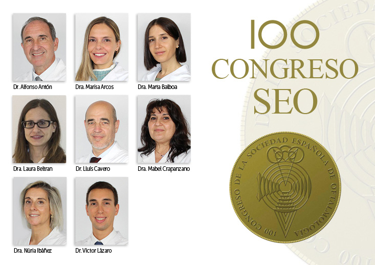 Oftalmólogos y oftalmólogas de ICR que participaron en el 100 Congreso SEO
